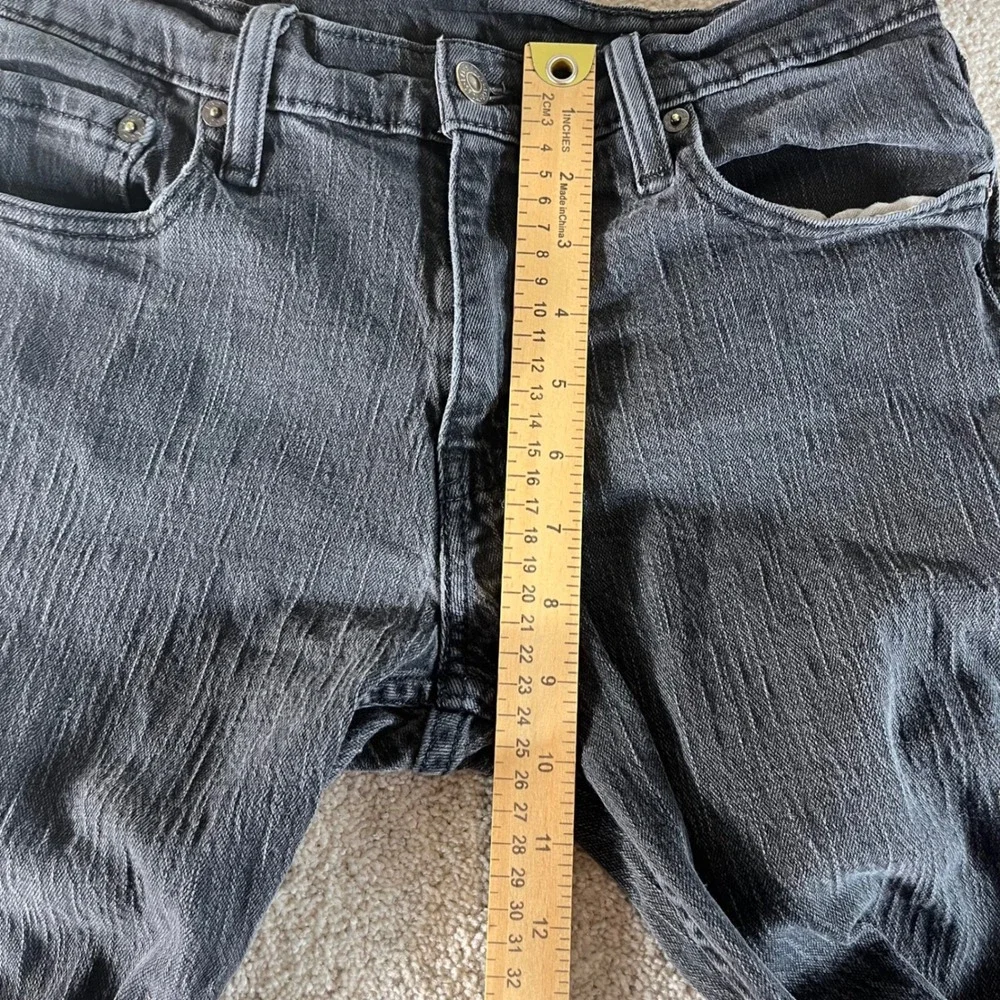 Levi's 514 Slim Fit Jeans Mens 30x32 Black‎ Faded Stretch Denim
